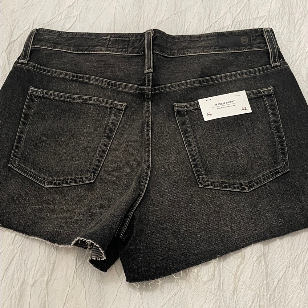 AG Black Alexxis Denim Cutoff High-Rise Wedgie Shorts Sz 32 NWT Retail 168